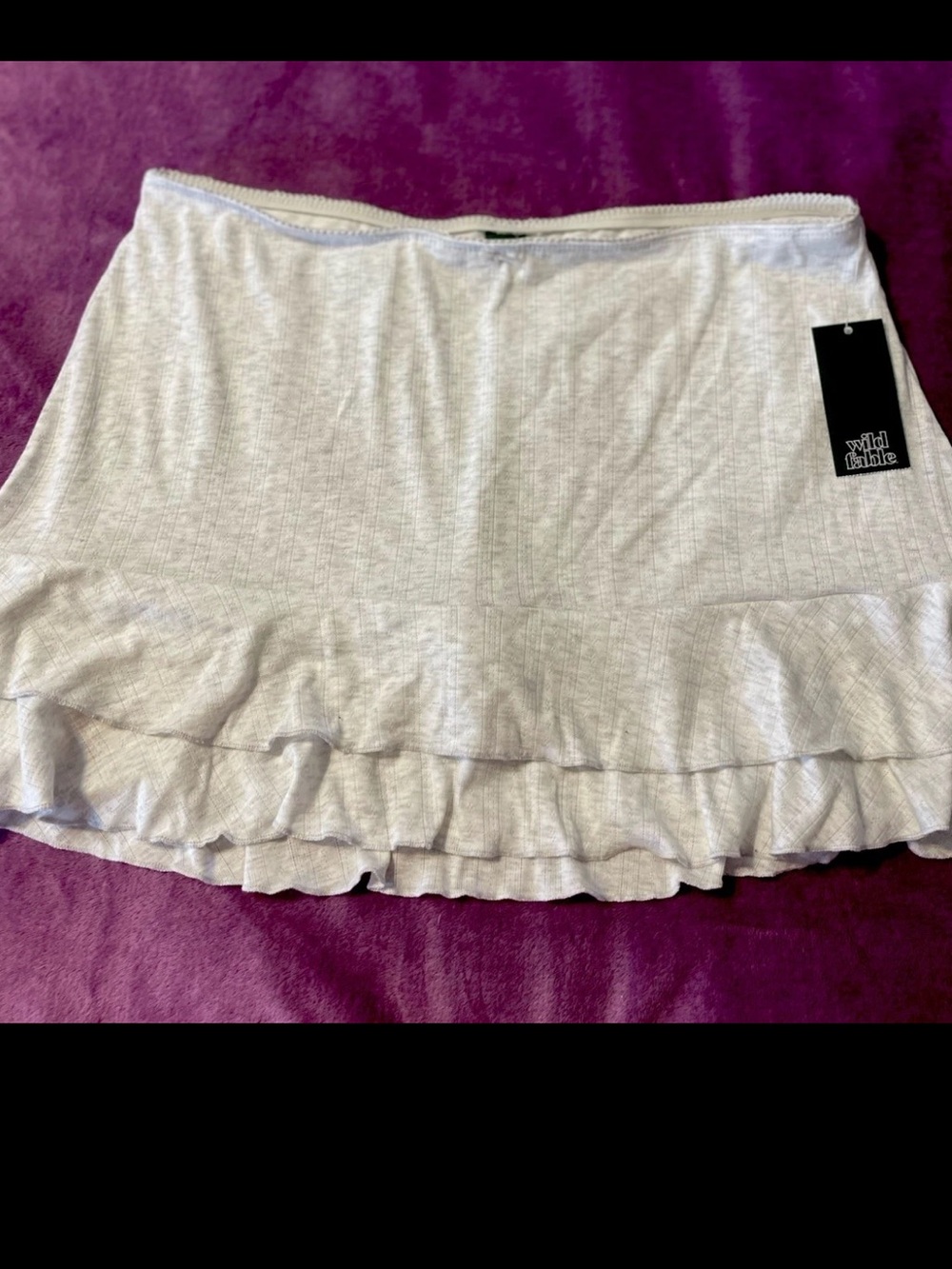 wild fable Light Gray Ruffle Mini Skirt